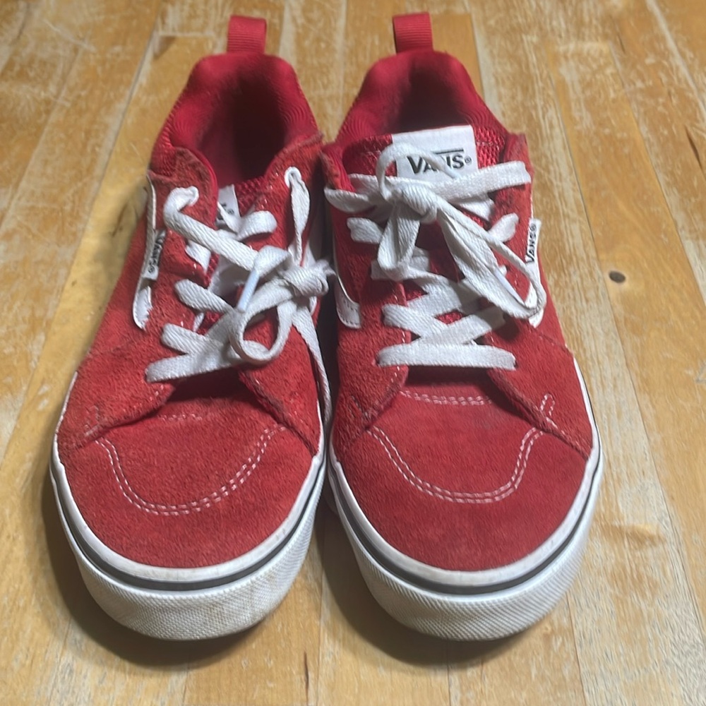 Vans youth red suede sneakers